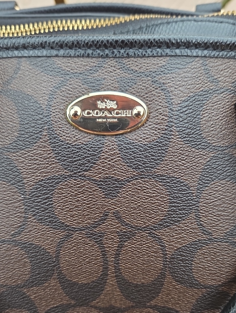 Coach Morgan Satchel F34617 Black & Brown Coated Canvas Monogram $450 Retail EUC - Picture 6 of 17